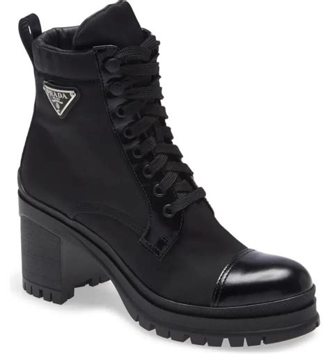 prada white boots women|prada block heel combat boots.